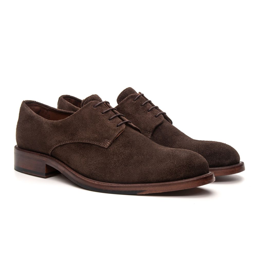 Sapato Social Derby Manzoni Camurça Café