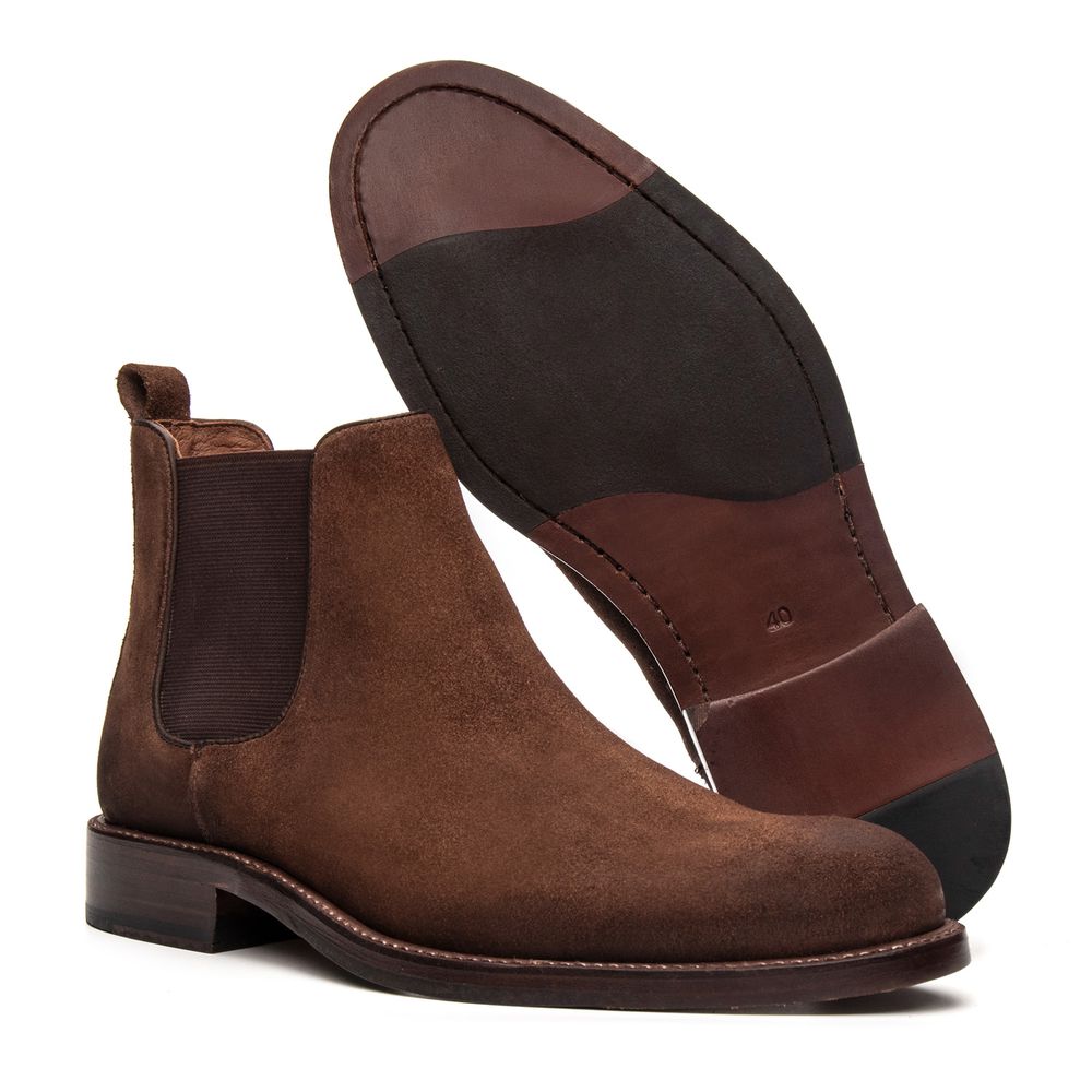Bota Masculina Brera Chelsea Camurça Café