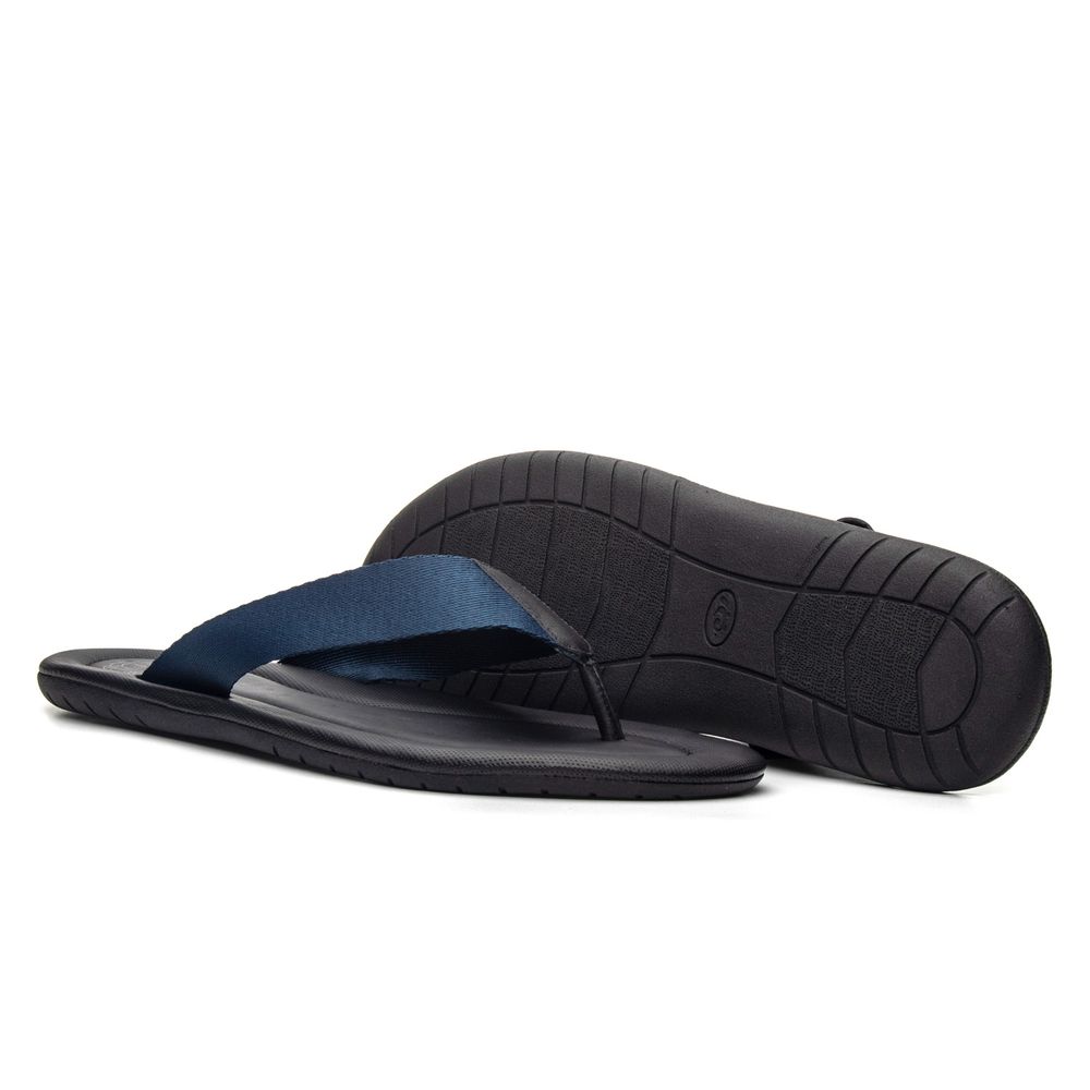 Sandália Masculina Molise Tamanho Especial Preta com Tira Azul Marinho