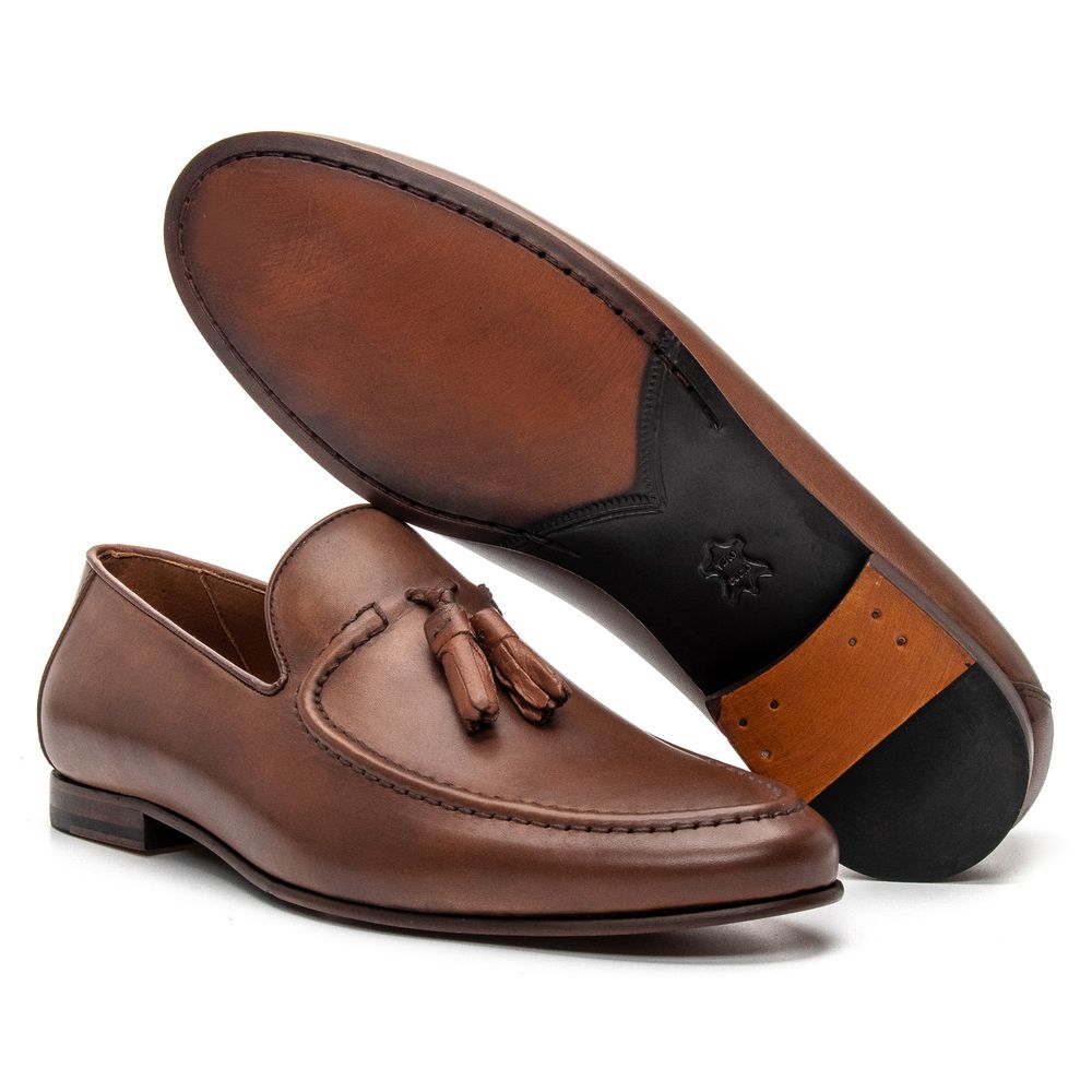 Mocassim Loafer Tassel Napoli Carvalho