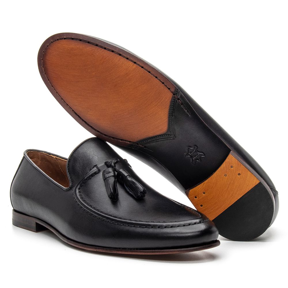 Mocassim Loafer Tassel Napoli Preto
