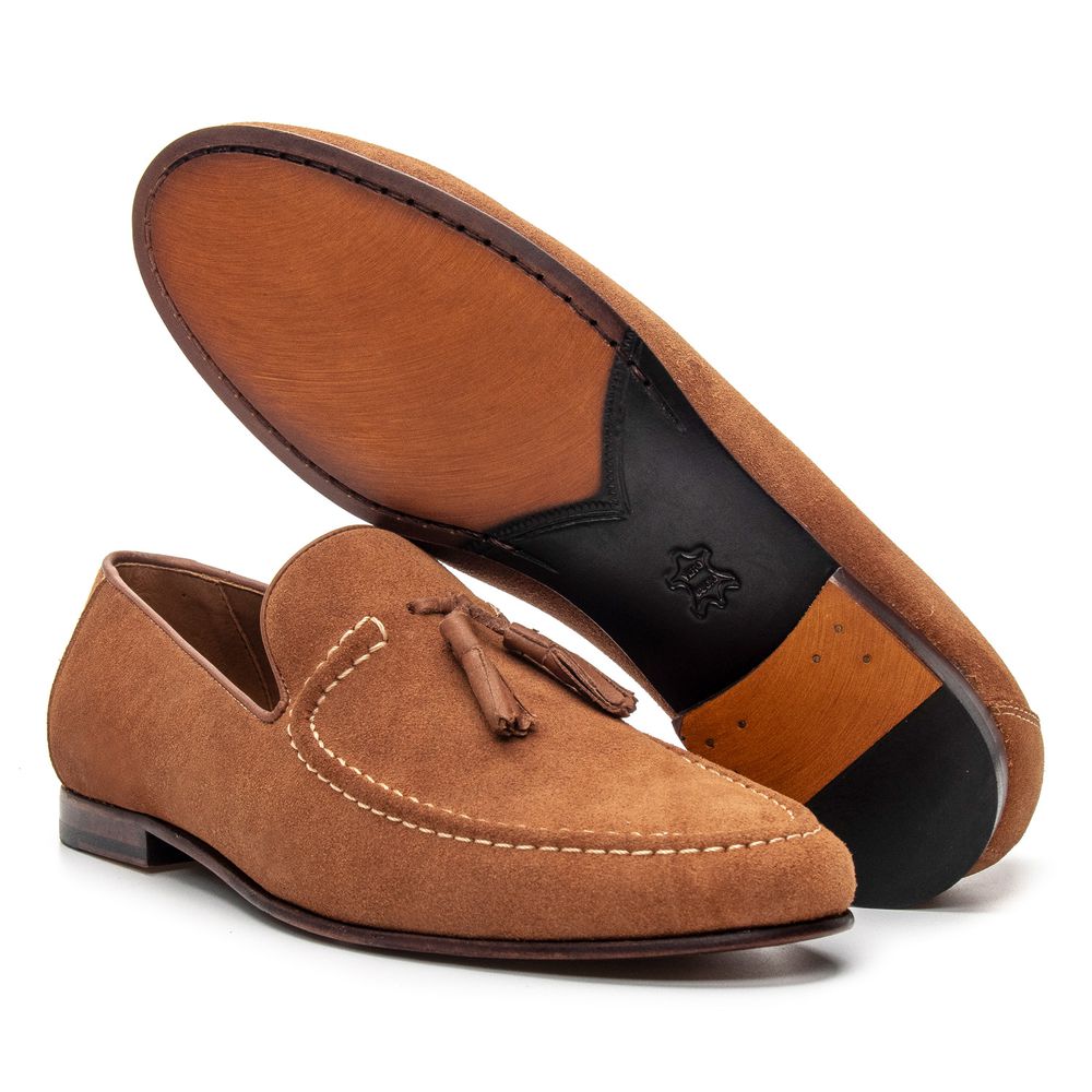 Mocassim Loafer Tassel Napoli Camurça Whisky
