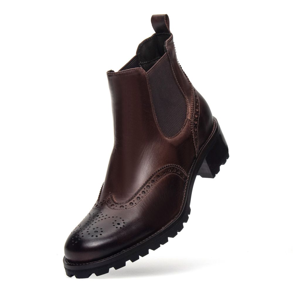 Bota Chelsea Feminina Gênova Castanho