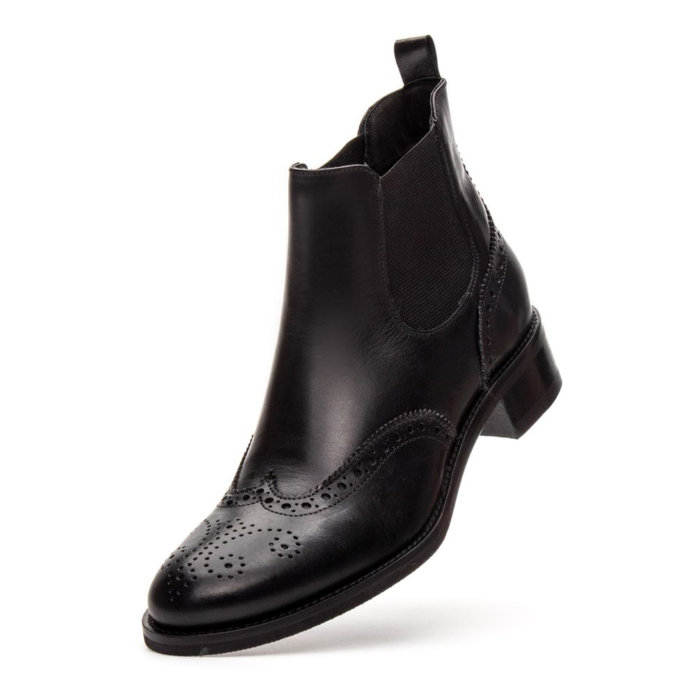 Bota Chelsea Feminina Gênova Preta Solado Top Rubber