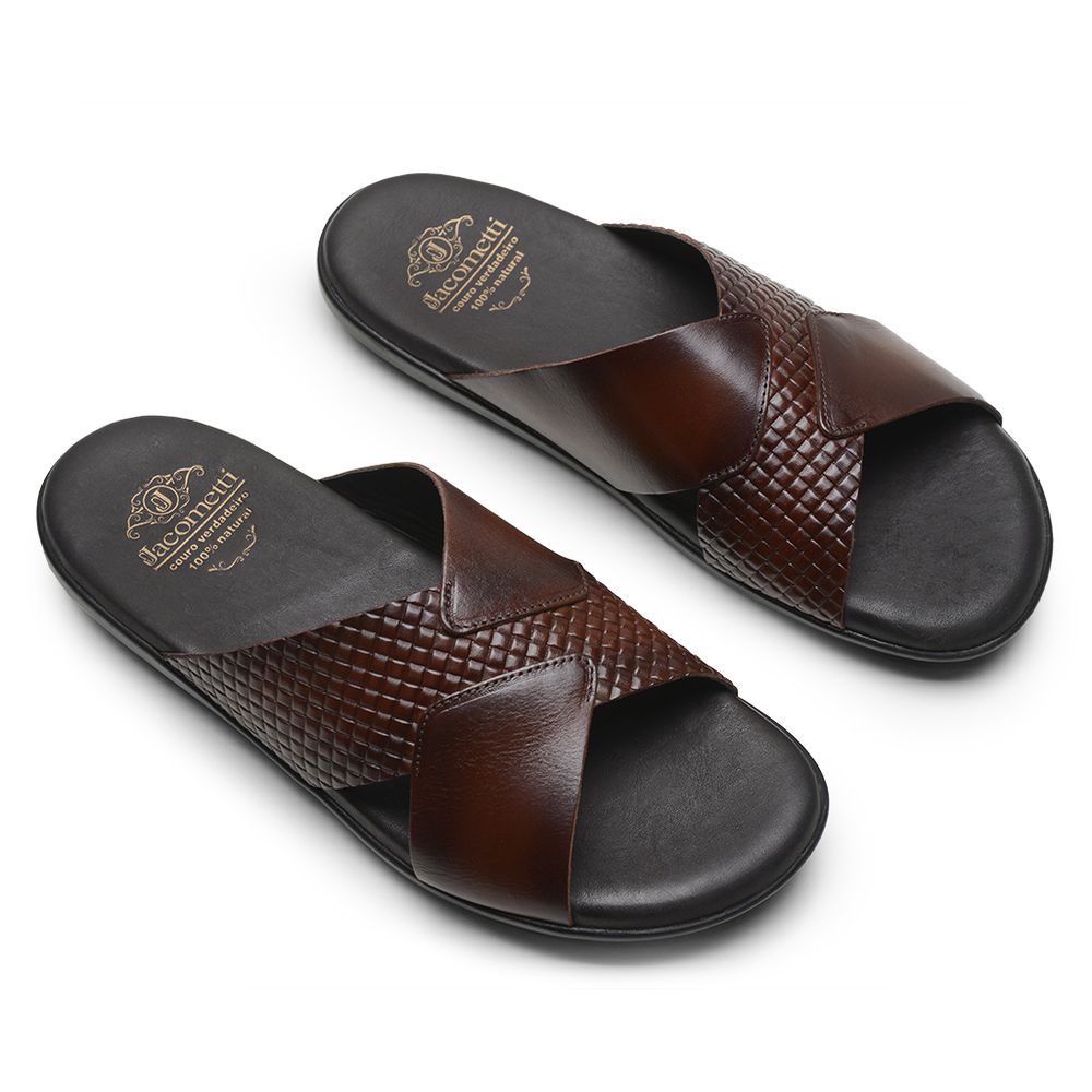 Sandália Masculina em Couro Café 3258