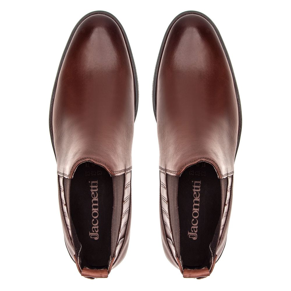 Bota Masculina Chelsea de Couro Conhaque