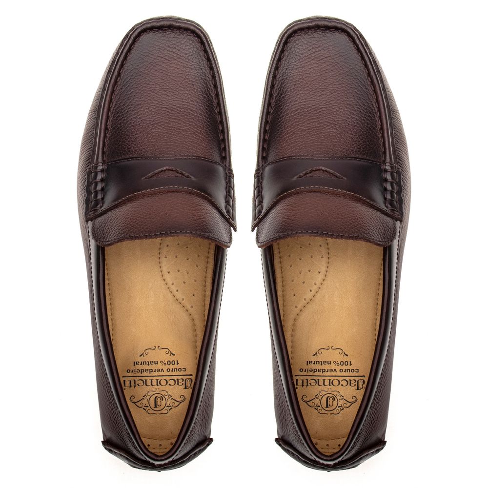 Mocassim Masculino Drive de Couro Floater Pinhão 