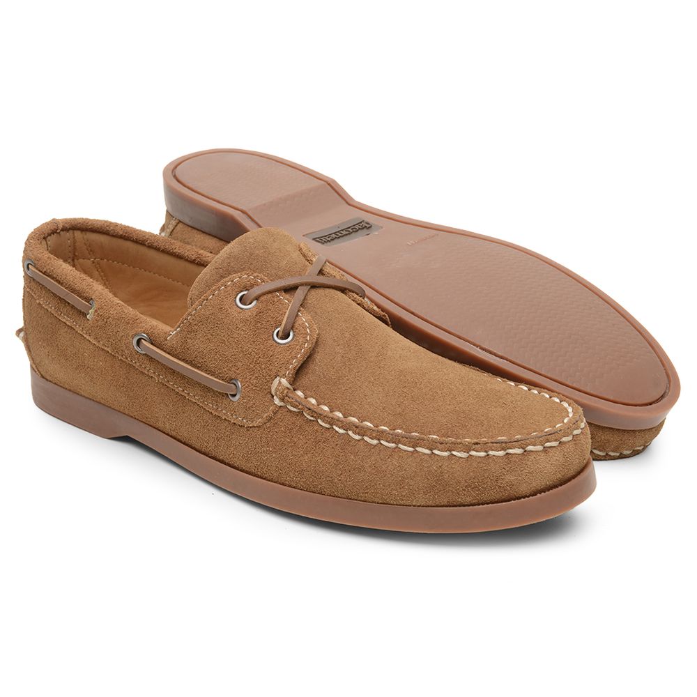 Mocassim Sider Casual Masculino de Couro Camurça Havana 3587