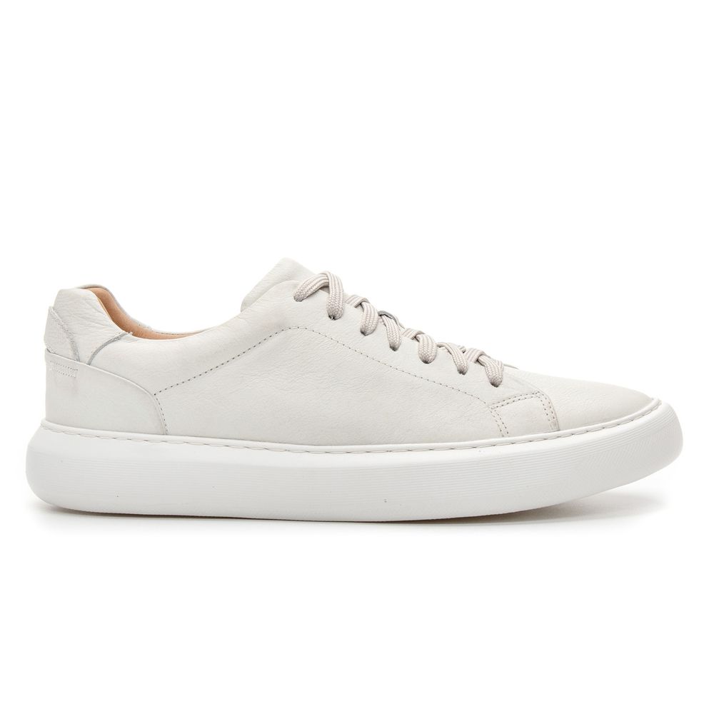 Tênis Casual Couro Off White