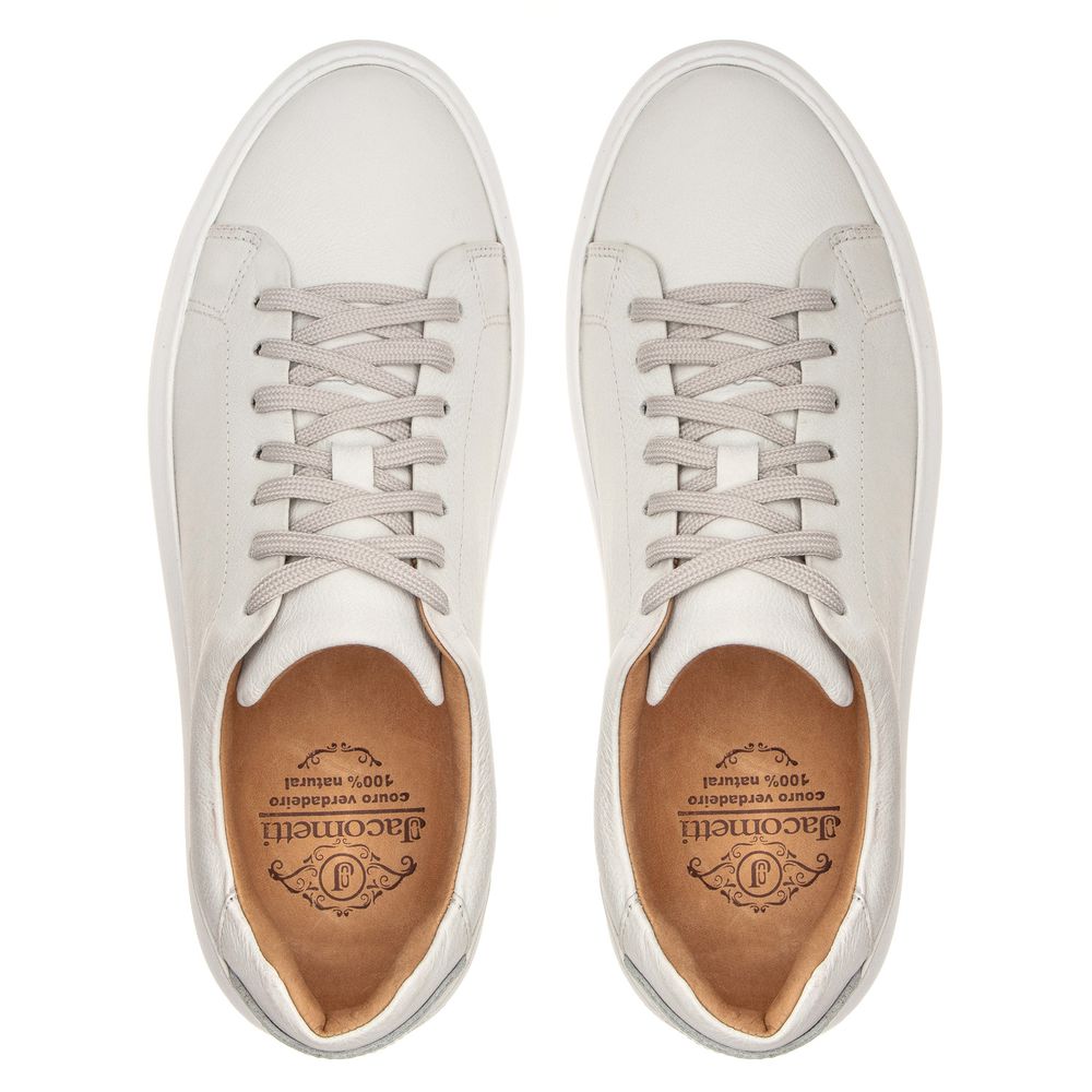 Tênis Casual Couro Off White