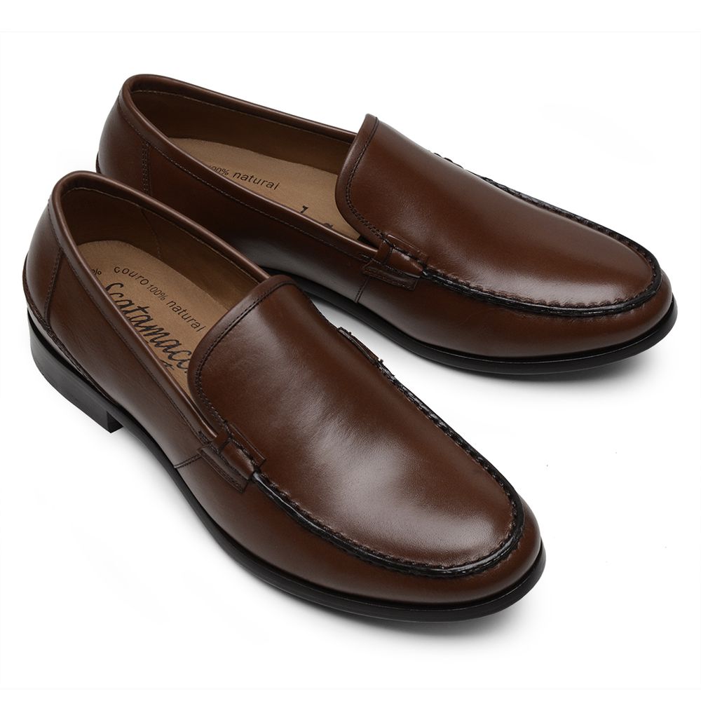 Mocassim Argentino Masculino de Couro Havana 4303