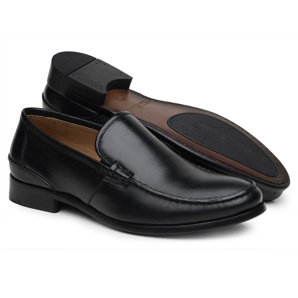 Mocassim Argentino Masculino de Couro Preto 4303