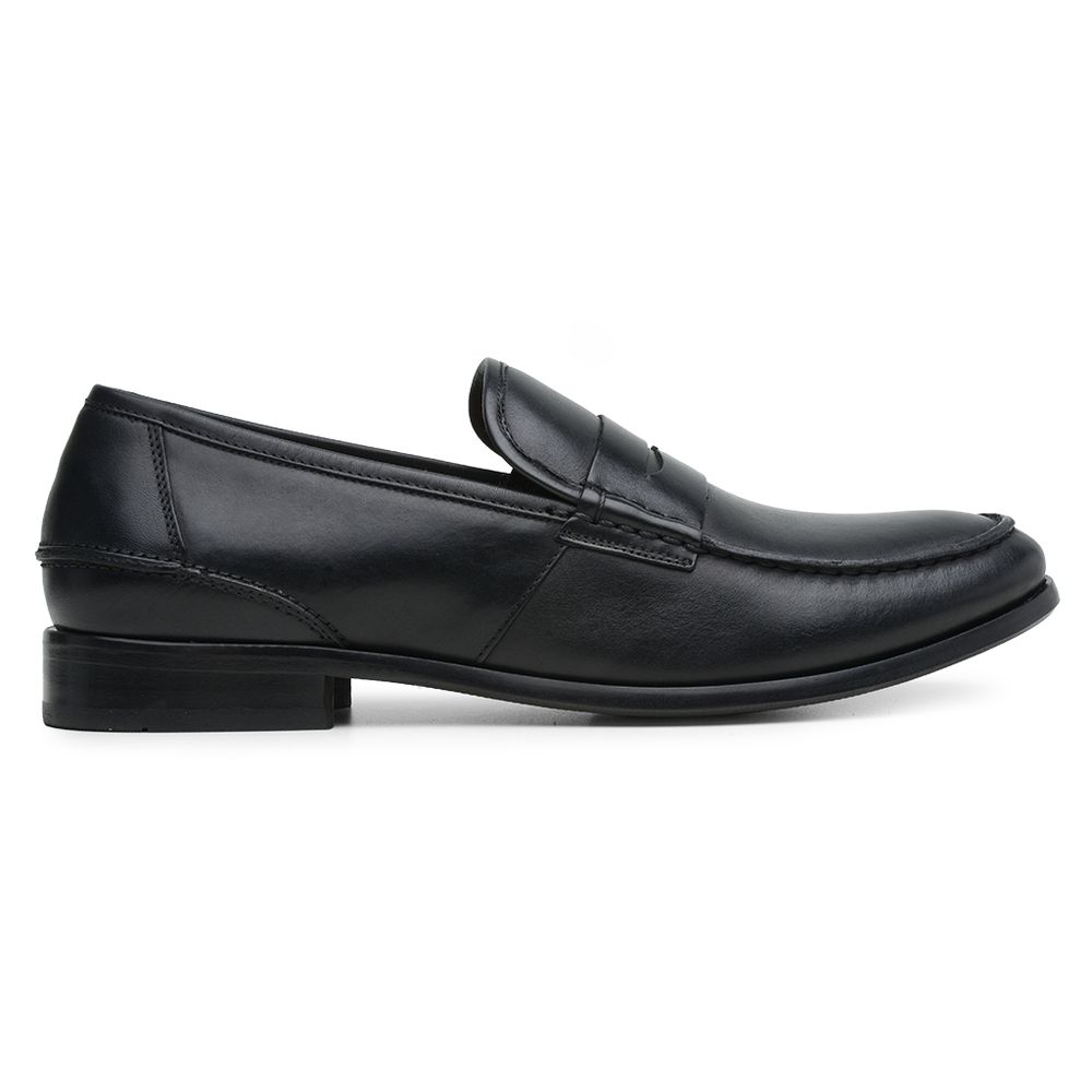 Mocassim Argentino Masculino de Couro Preto 4304