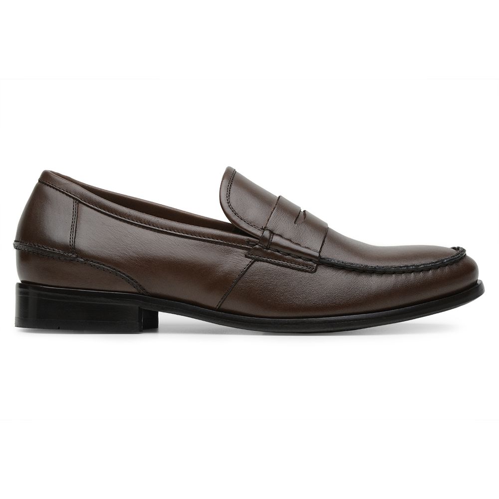 Mocassim Argentino Masculino de Couro Marrom escuro 4304