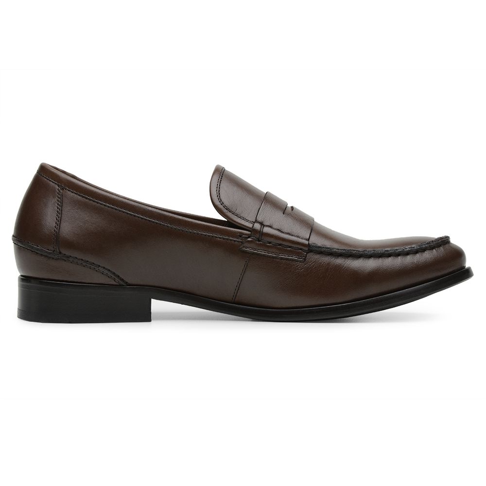 Mocassim Argentino Masculino de Couro Marrom escuro 4304