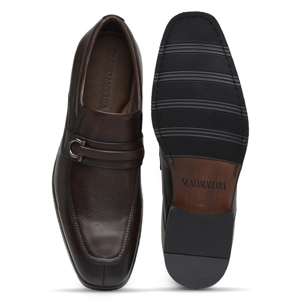 Sapato Scatamacchia Masculino de Couro Café 7100
