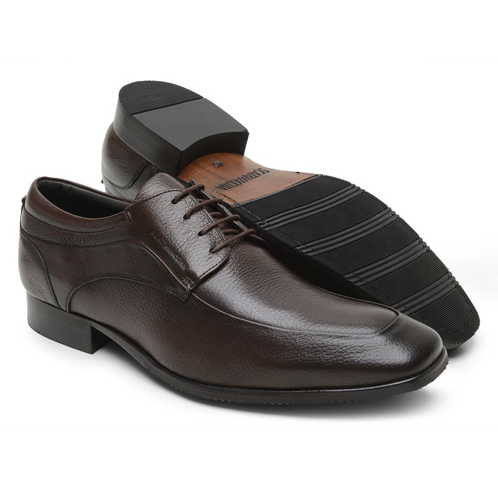 Sapato Scatamacchia Masculino de Couro Café 7102