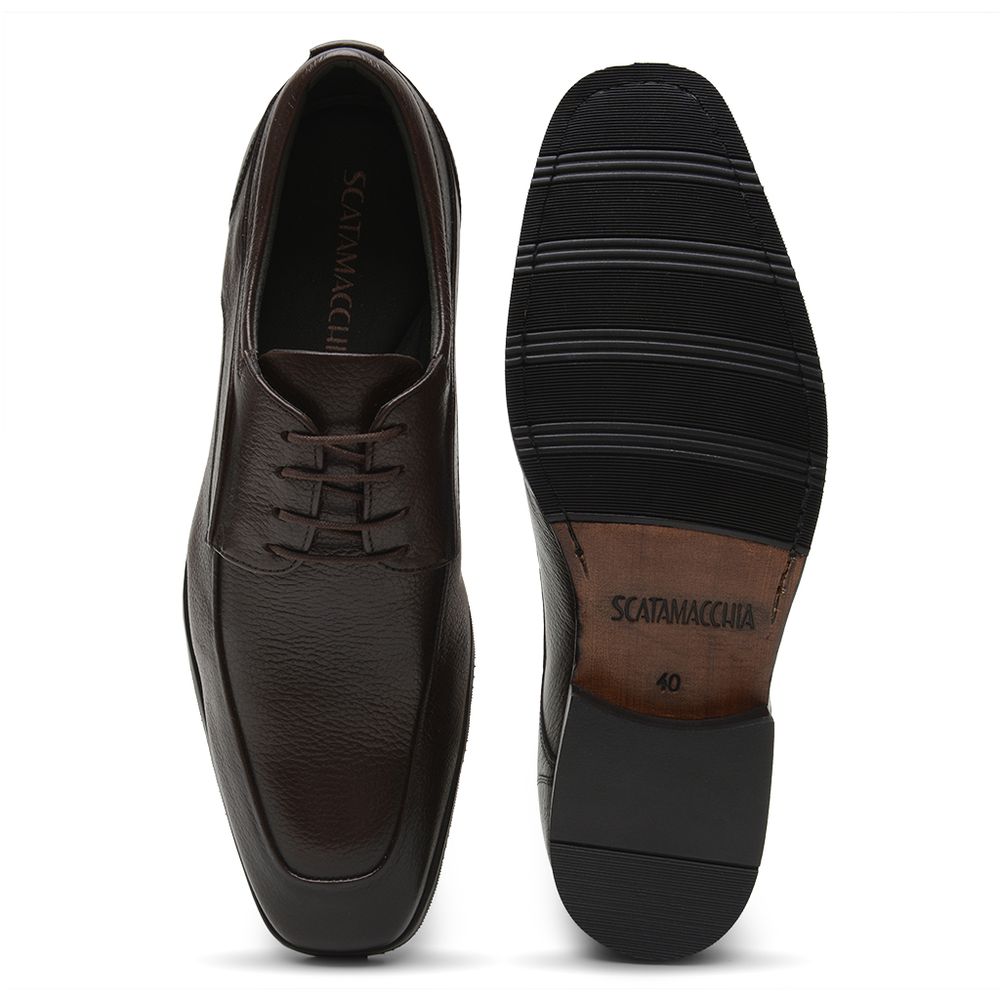 Sapato Scatamacchia Masculino de Couro Café 7102