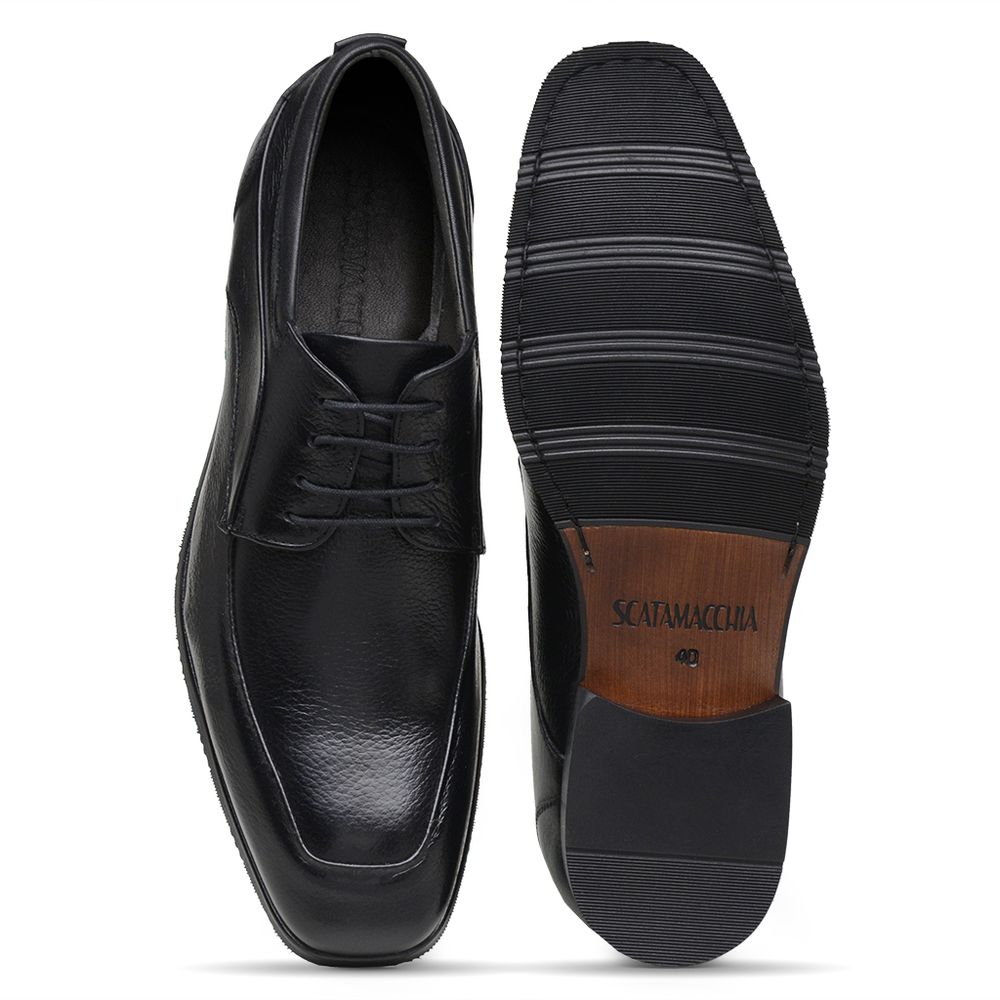 Sapato Scatamacchia Masculino de Couro Preto 7102
