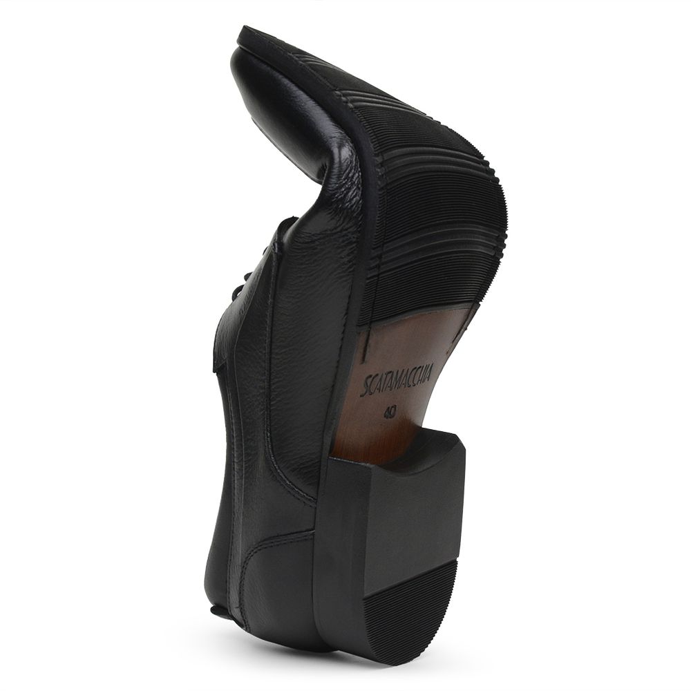 Sapato Scatamacchia Masculino de Couro Preto 7102