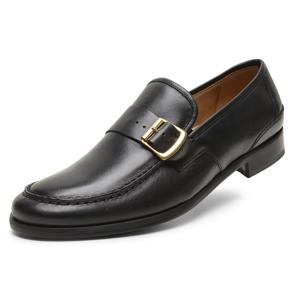 Mocassim Argentino Preto com Fivela 4301