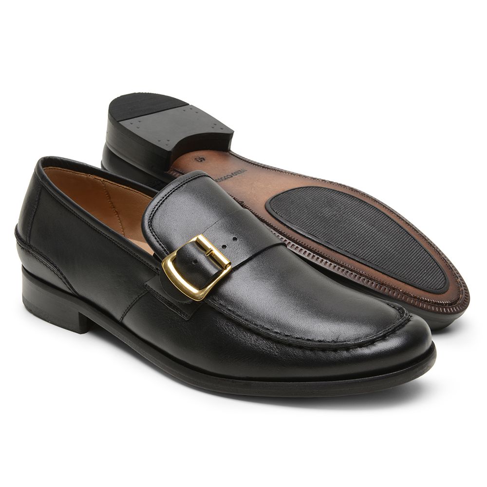 Mocassim Argentino Preto com Fivela 4301