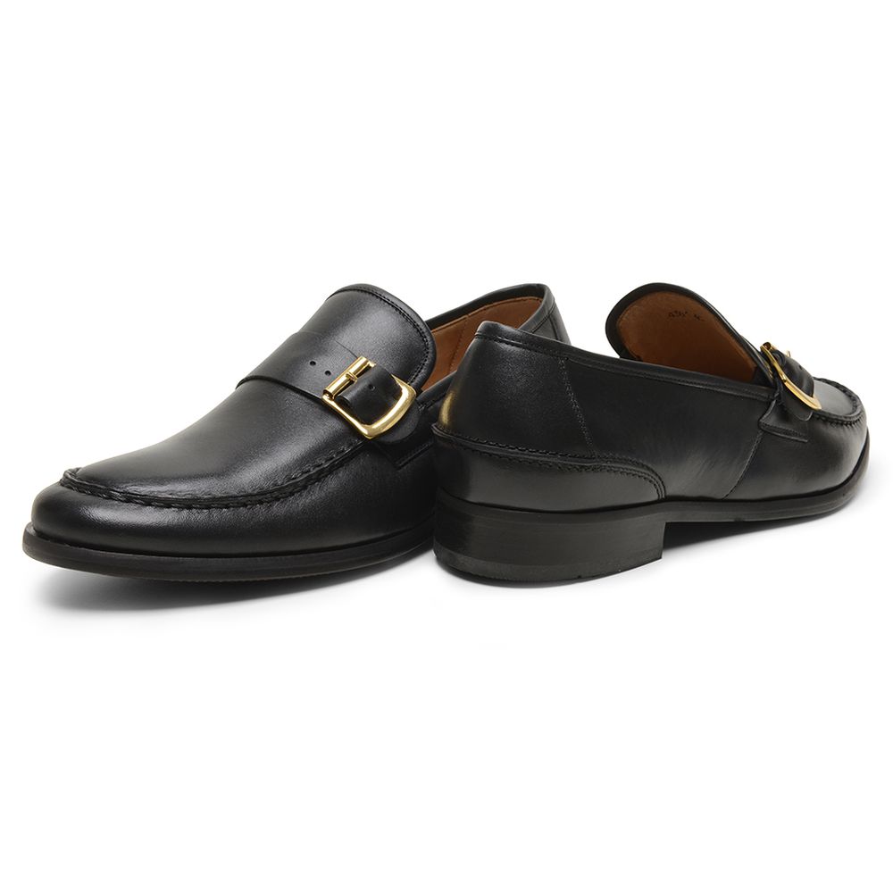 Mocassim Argentino Preto com Fivela 4301