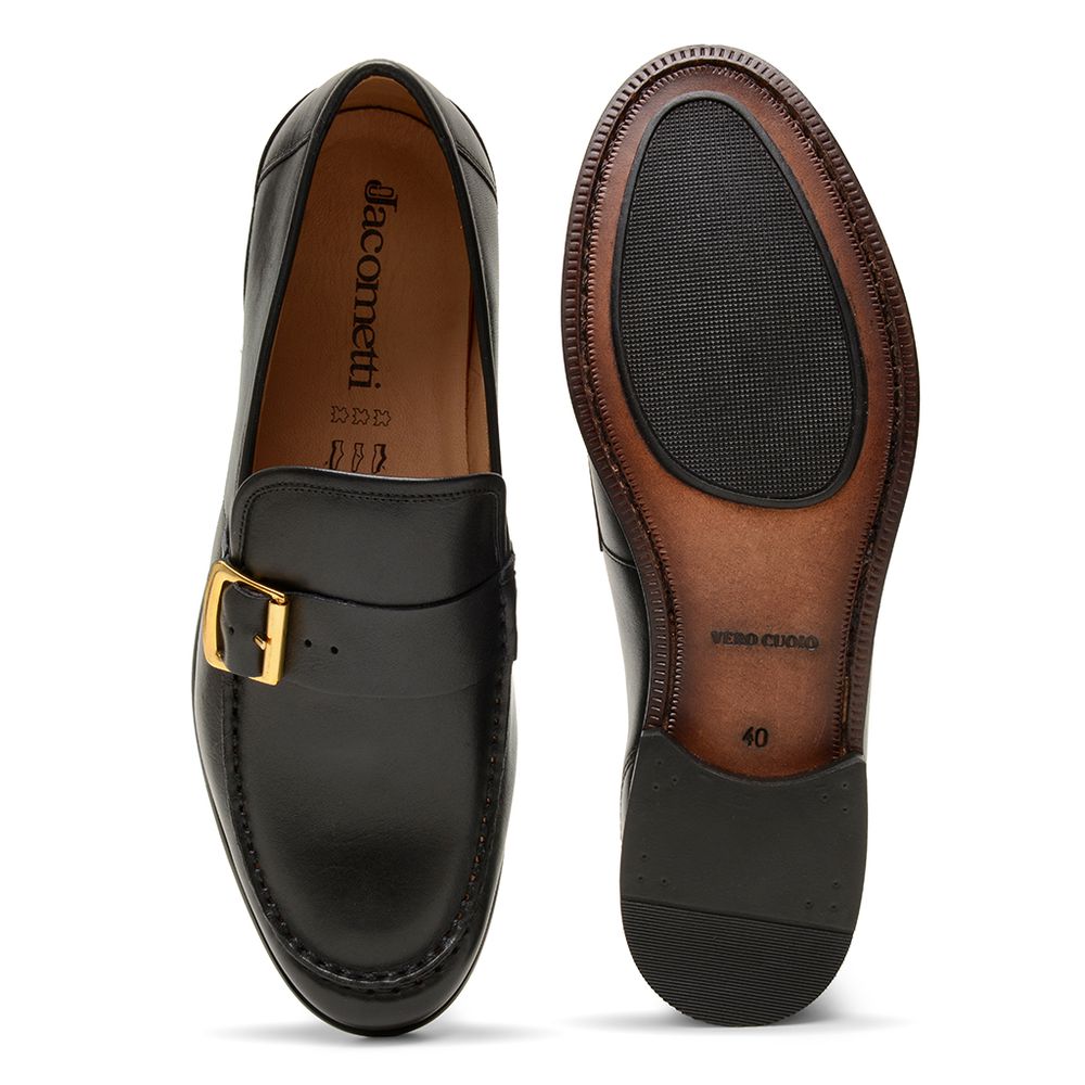 Mocassim Argentino Preto com Fivela 4301