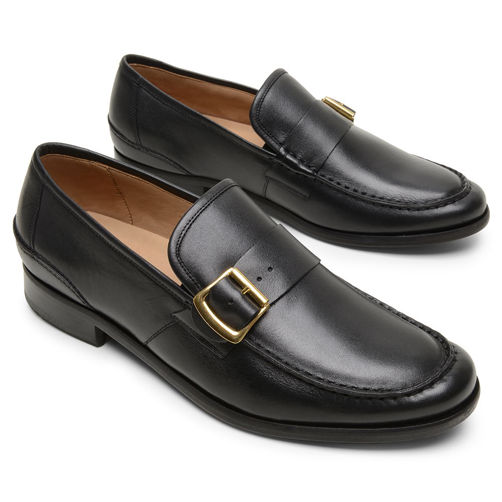 Mocassim Argentino Preto com Fivela 4301