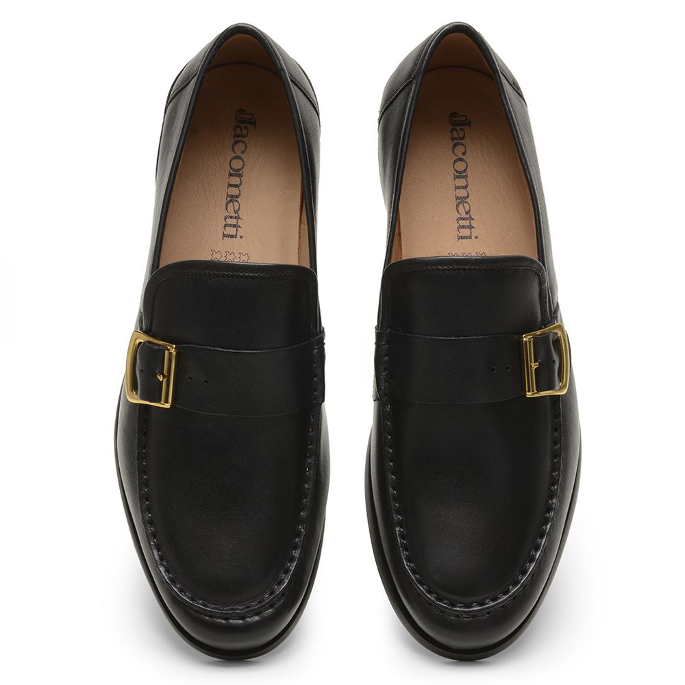 Mocassim Argentino Preto com Fivela 4301