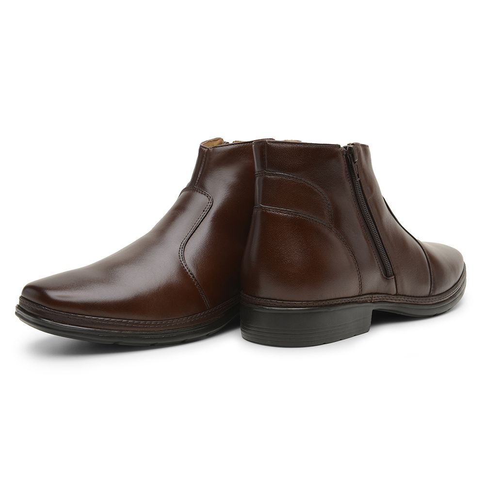 Bota Masculina Conforto com Zíper 4904 Café