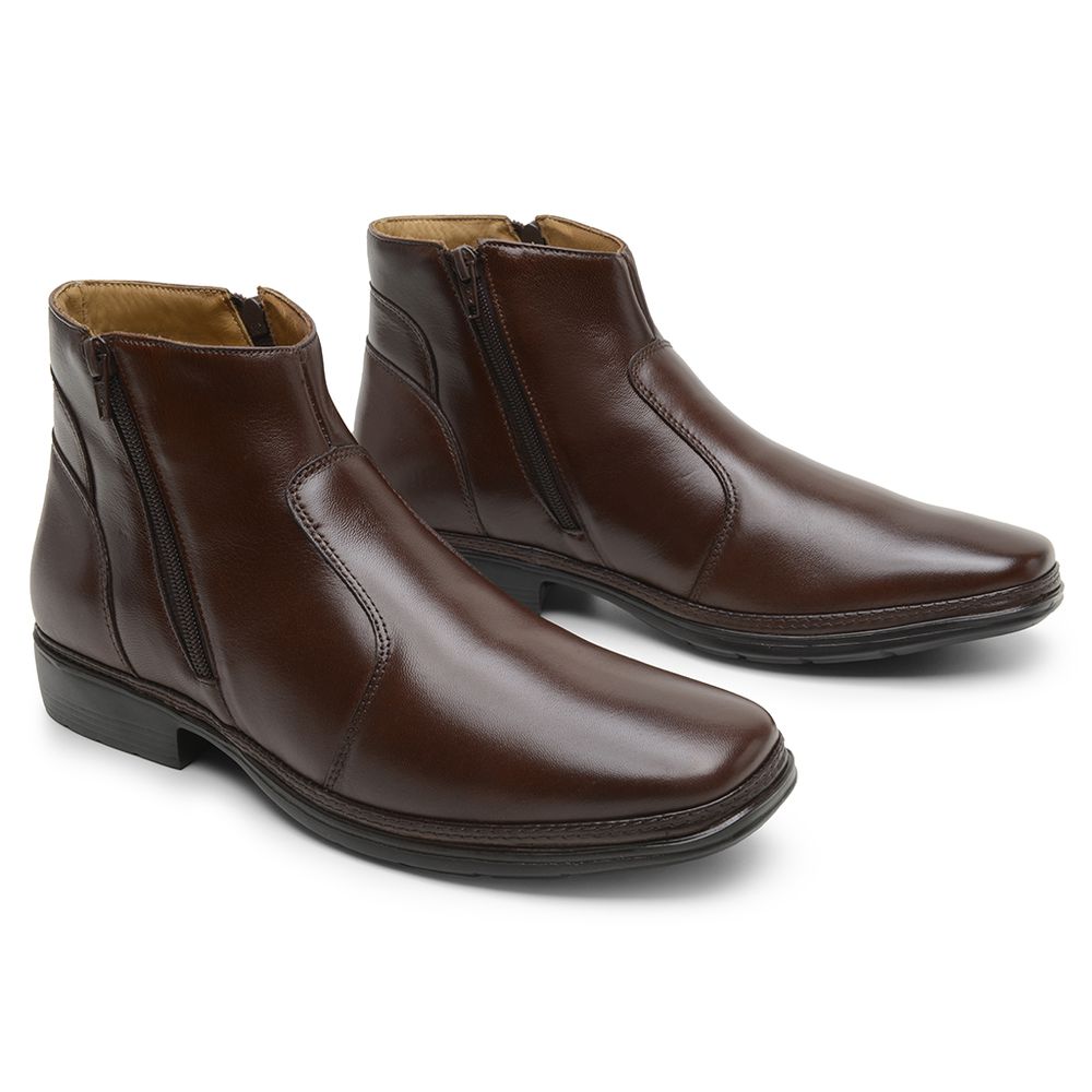 Bota Masculina Conforto com Zíper 4904 Café