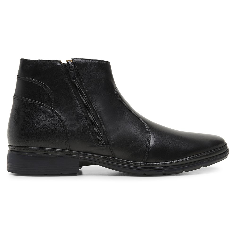 Bota Masculina Conforto com Zíper 4904 Preta