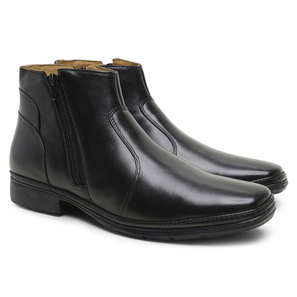 Bota Masculina Conforto com Zíper 4904 Preta