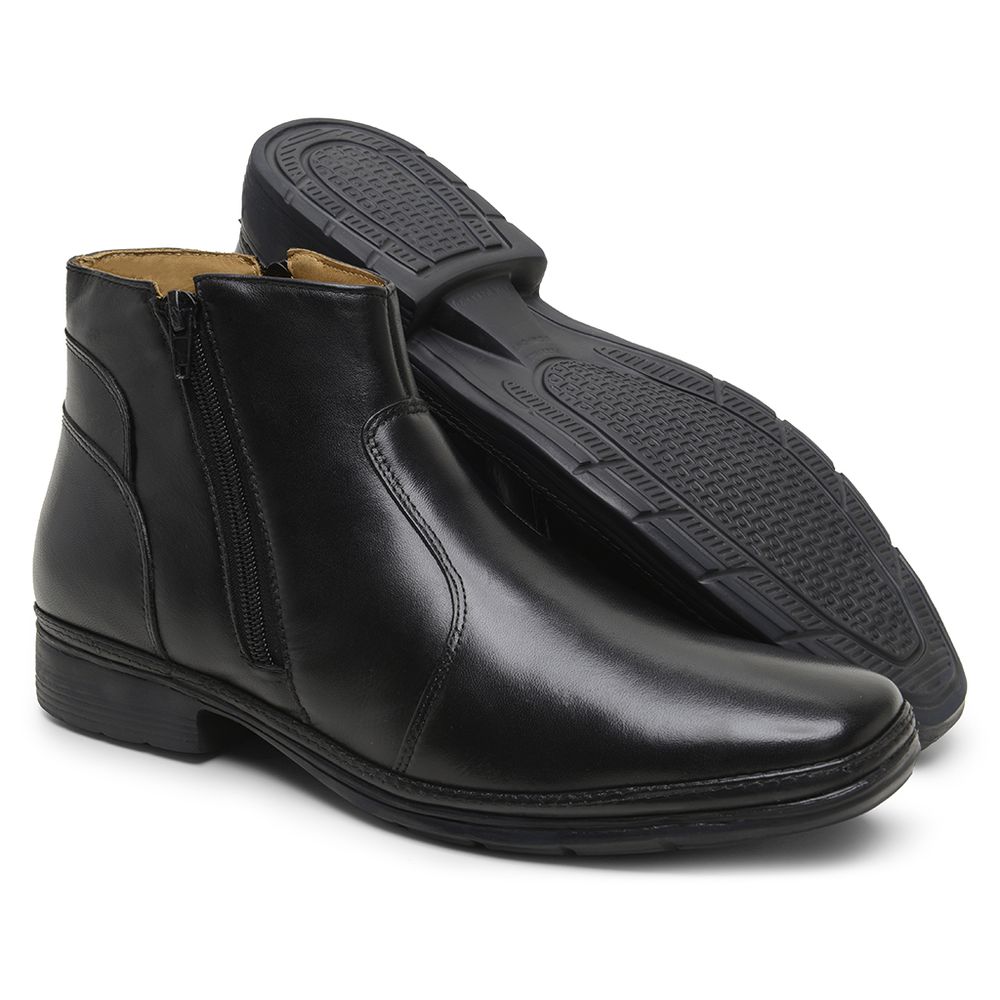 Bota Masculina Conforto com Zíper 4904 Preta