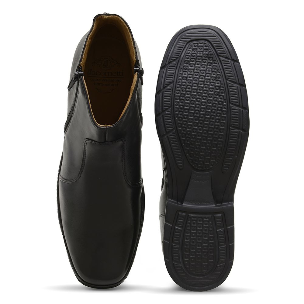 Bota Masculina Conforto com Zíper 4904 Preta