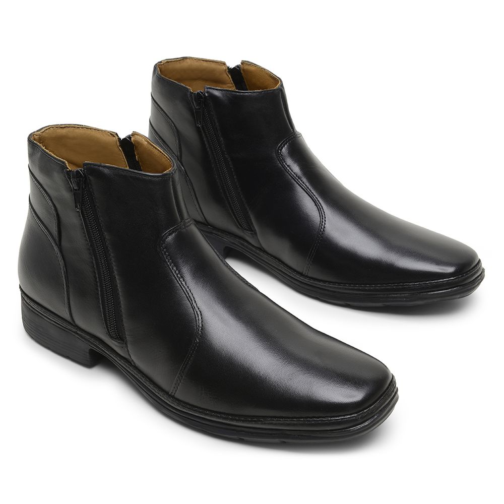 Bota Masculina Conforto com Zíper 4904 Preta
