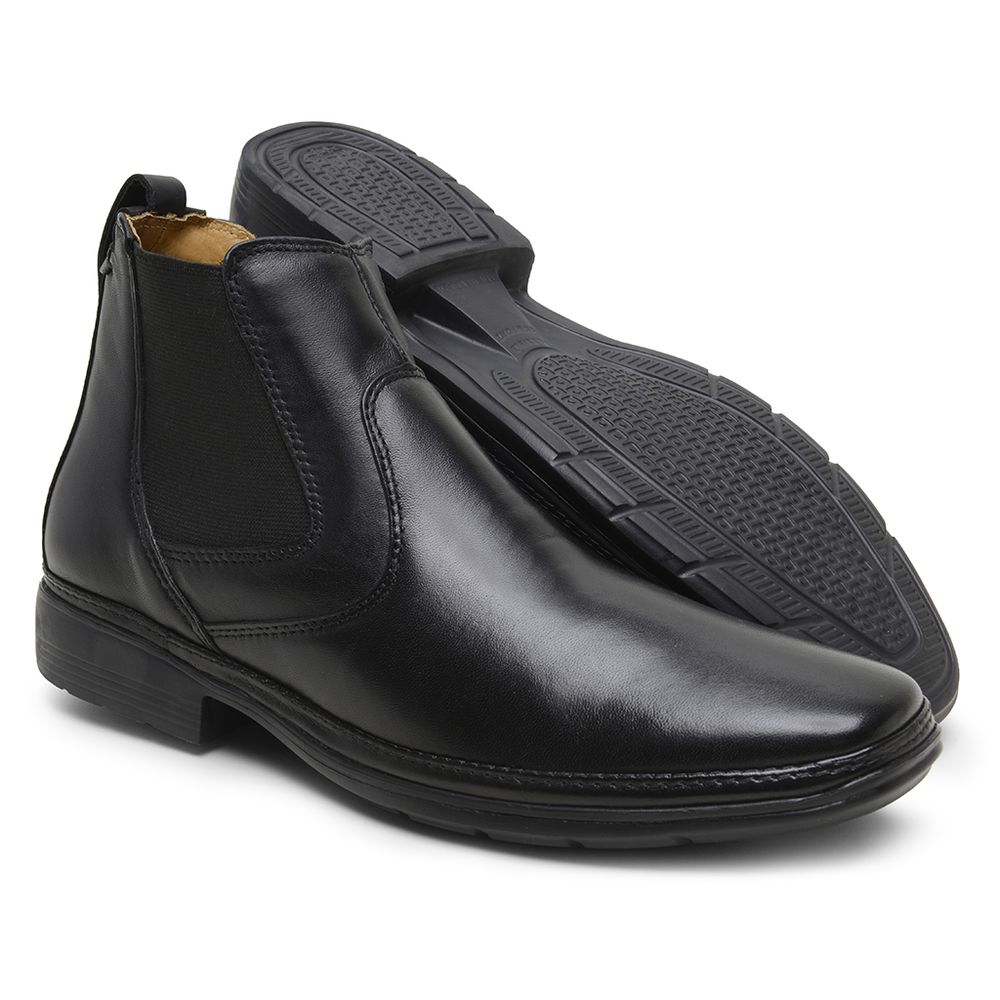 Bota Masculina Conforto com Elástico 4914 Preta