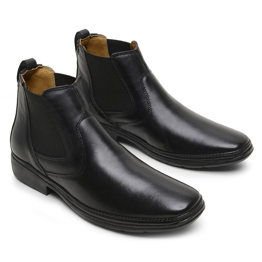 Bota Masculina Conforto com Elástico 4914 Preta