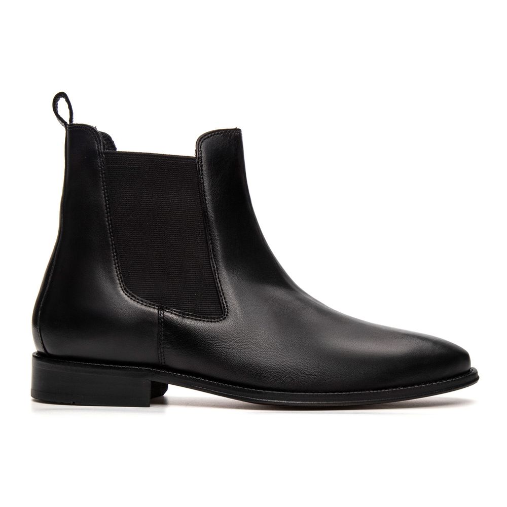 Bota Social Masculina Chelsea Torino em Couro Preta