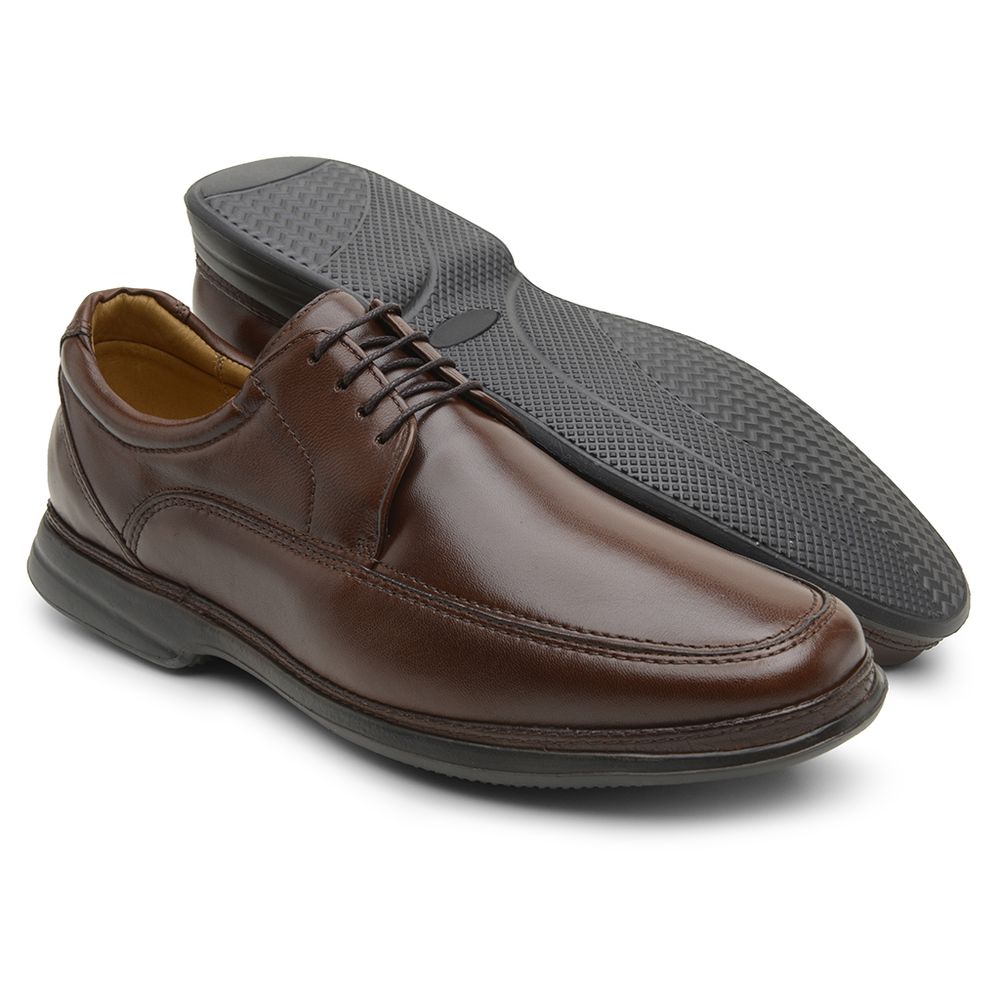 Sapato Casual Ultra-leve de Amarrar Café 8351