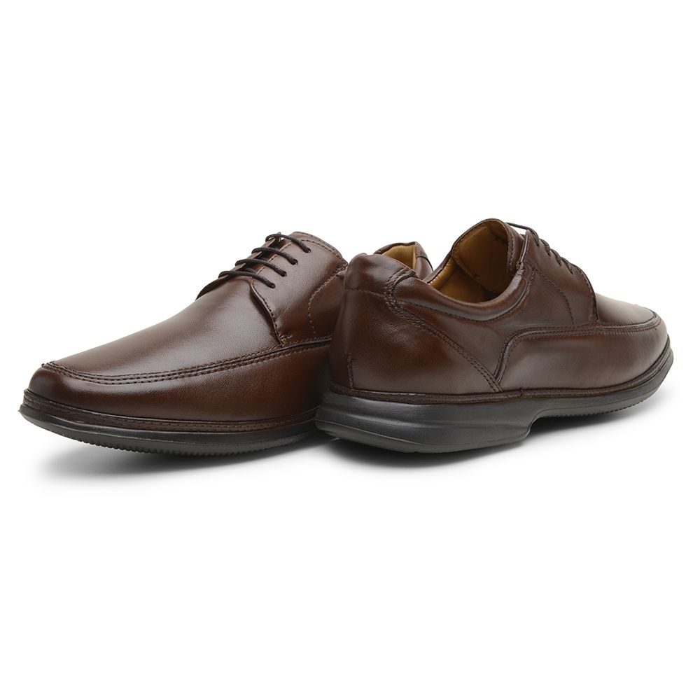 Sapato Casual Ultra-leve de Amarrar Café 8351