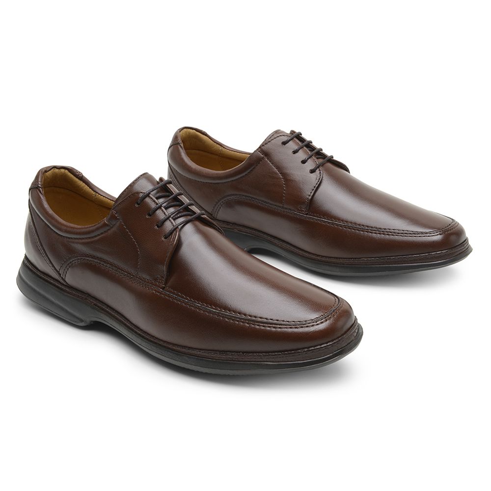 Sapato Casual Ultra-leve de Amarrar Café 8351