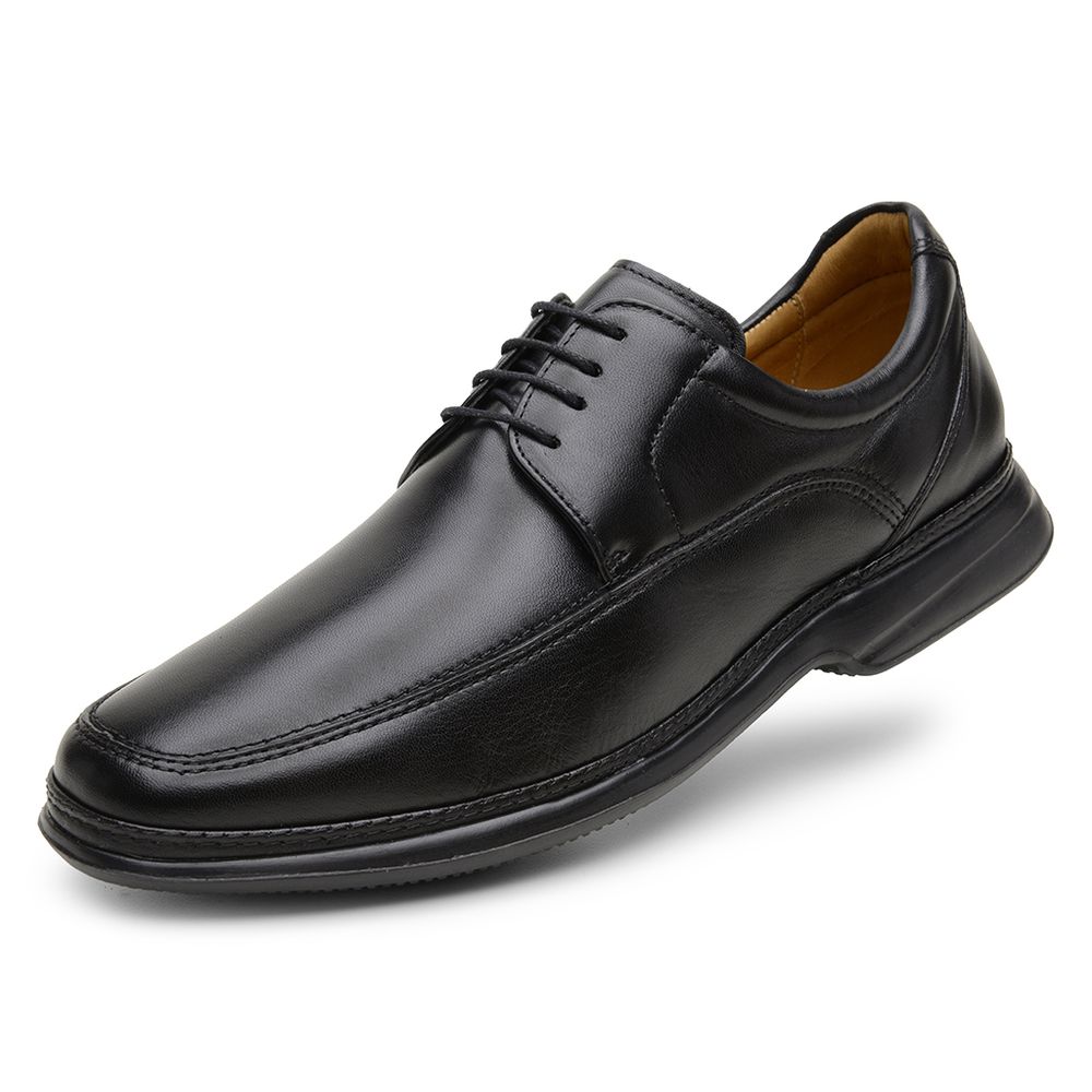 Sapato Casual Ultra-leve de Amarrar Preto 8351