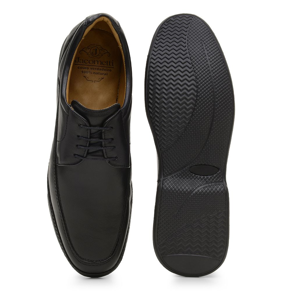 Sapato Casual Ultra-leve de Amarrar Preto 8351