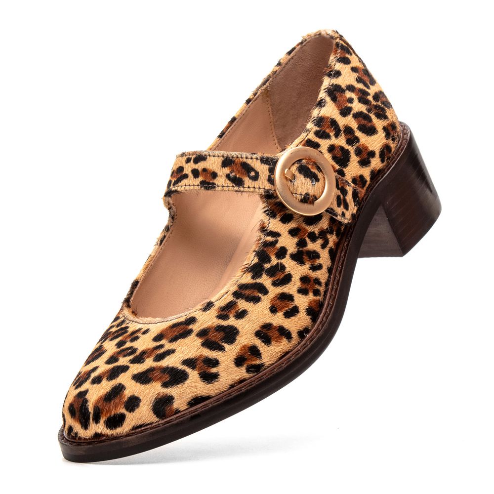 Sapato Boneca Camellia Pelo Animal Print