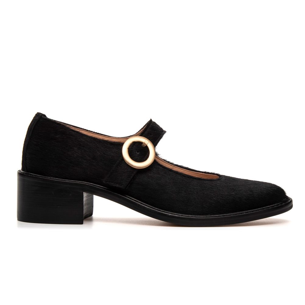 Sapato Boneca Camellia Pelo Preto