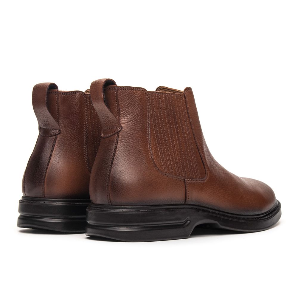 Bota Chelsea Masculina Siena de Couro Damasco
