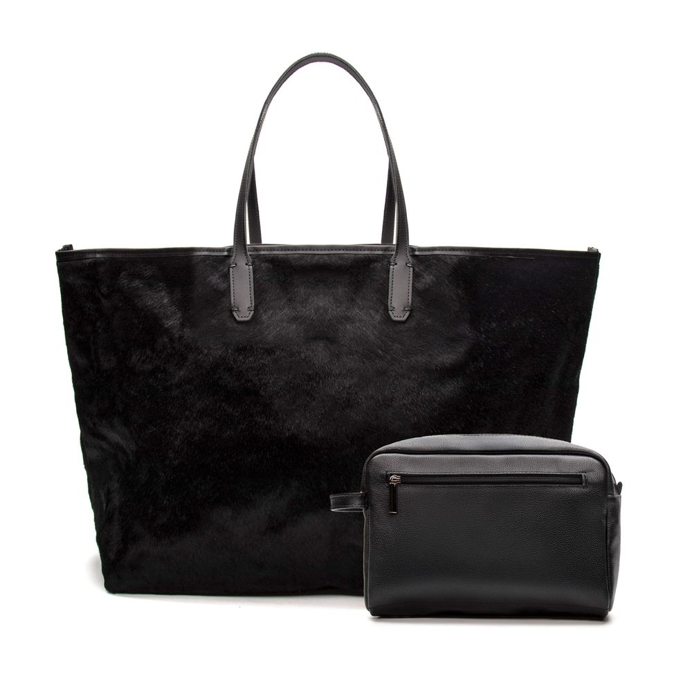 Bolsa Feminina Rina Pelo Preto Grande