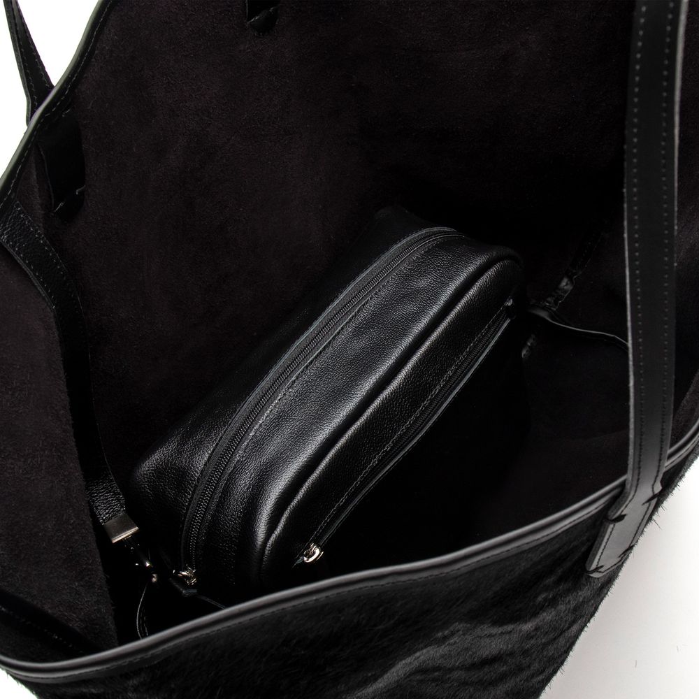 Bolsa Feminina Rina Pelo Preto Grande